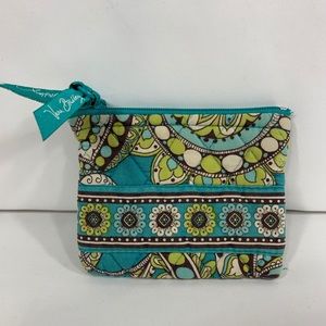 Vera Bradley Vintage Green and blue print zip wallet